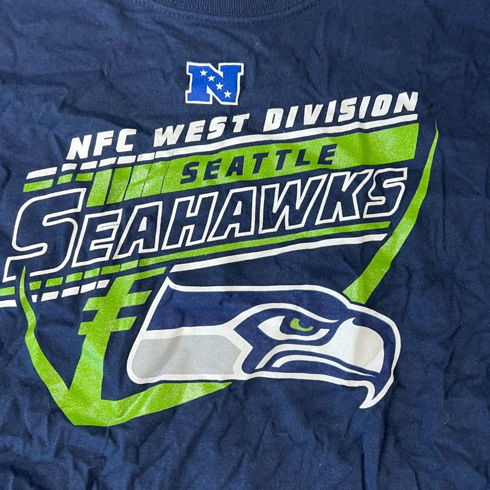 MAJESTIC Men's NFL Seattle Seahawks 2018 Schedule T-Shirt Size L #216 - Picture 2 of 5